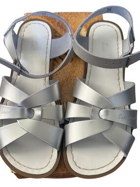 Silver Saltwater Sandals by Sun-San Size 8 for Women